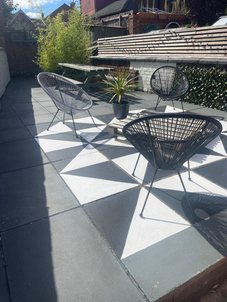 The terrace is a welcoming sun trap